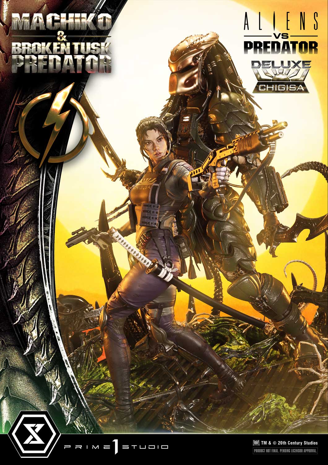 Ultimate Premium Masterline Aliens vs Predator (Comic) Machiko & Broken Tusk Predator Deluxe Version - Prime1Studio