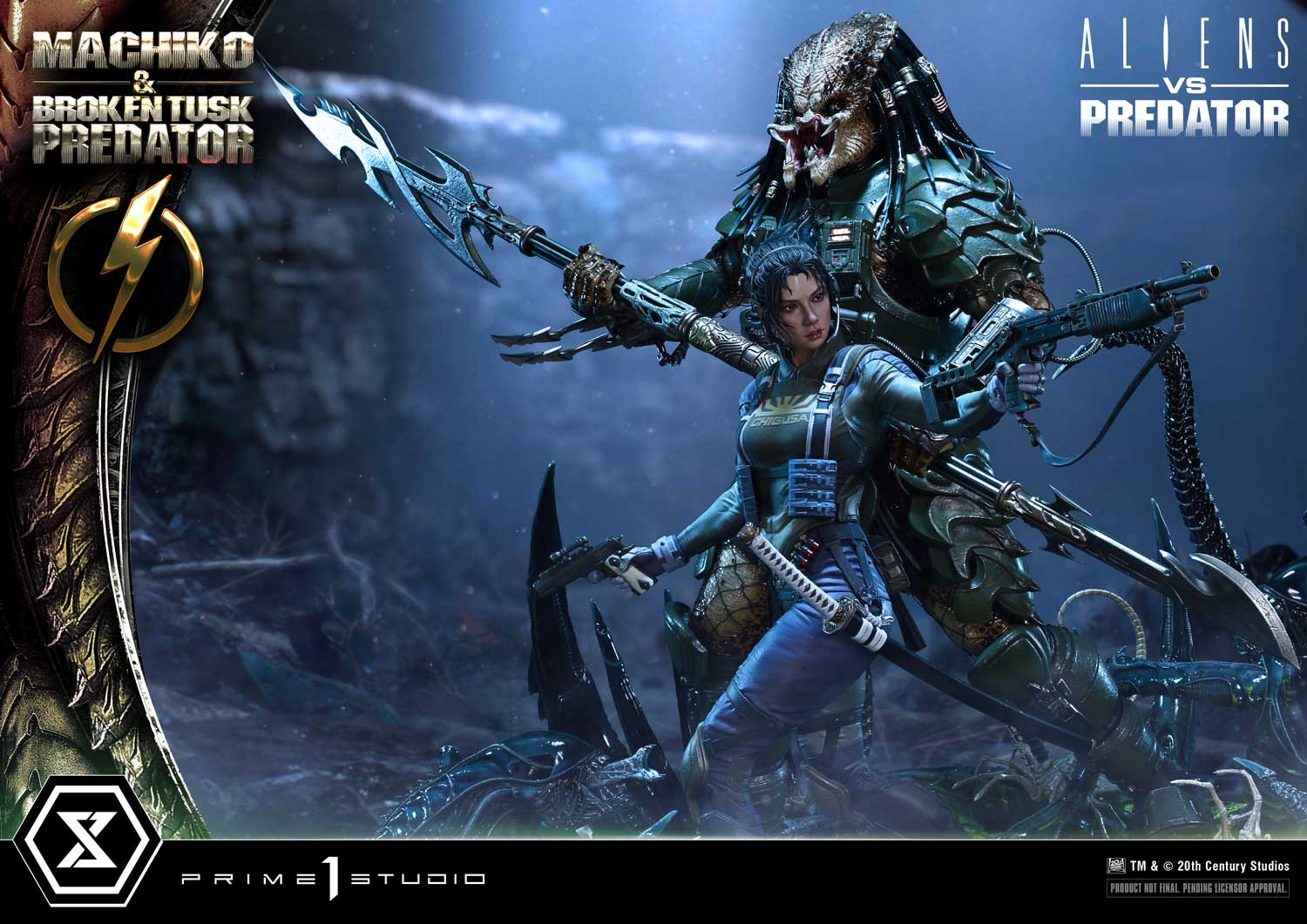 Ultimate Premium Masterline Aliens vs Predator (Comic) Machiko & Broken Tusk Predator Deluxe Version - Prime1Studio - Image 30