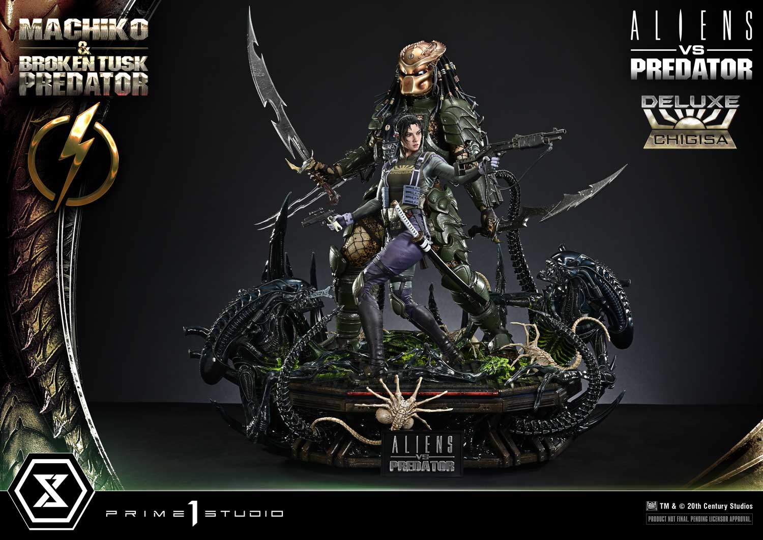 Ultimate Premium Masterline Aliens vs Predator (Comic) Machiko & Broken Tusk Predator Deluxe Version - Prime1Studio - Image 25