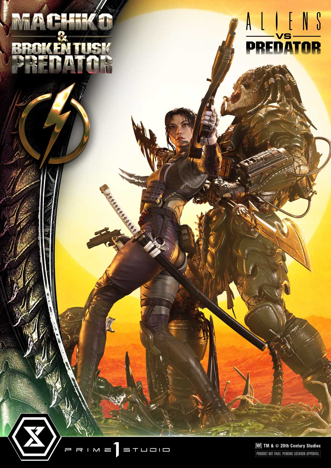 Ultimate Premium Masterline Aliens vs Predator (Comic) Machiko & Broken Tusk Predator Deluxe Version - Prime1Studio - Image 18