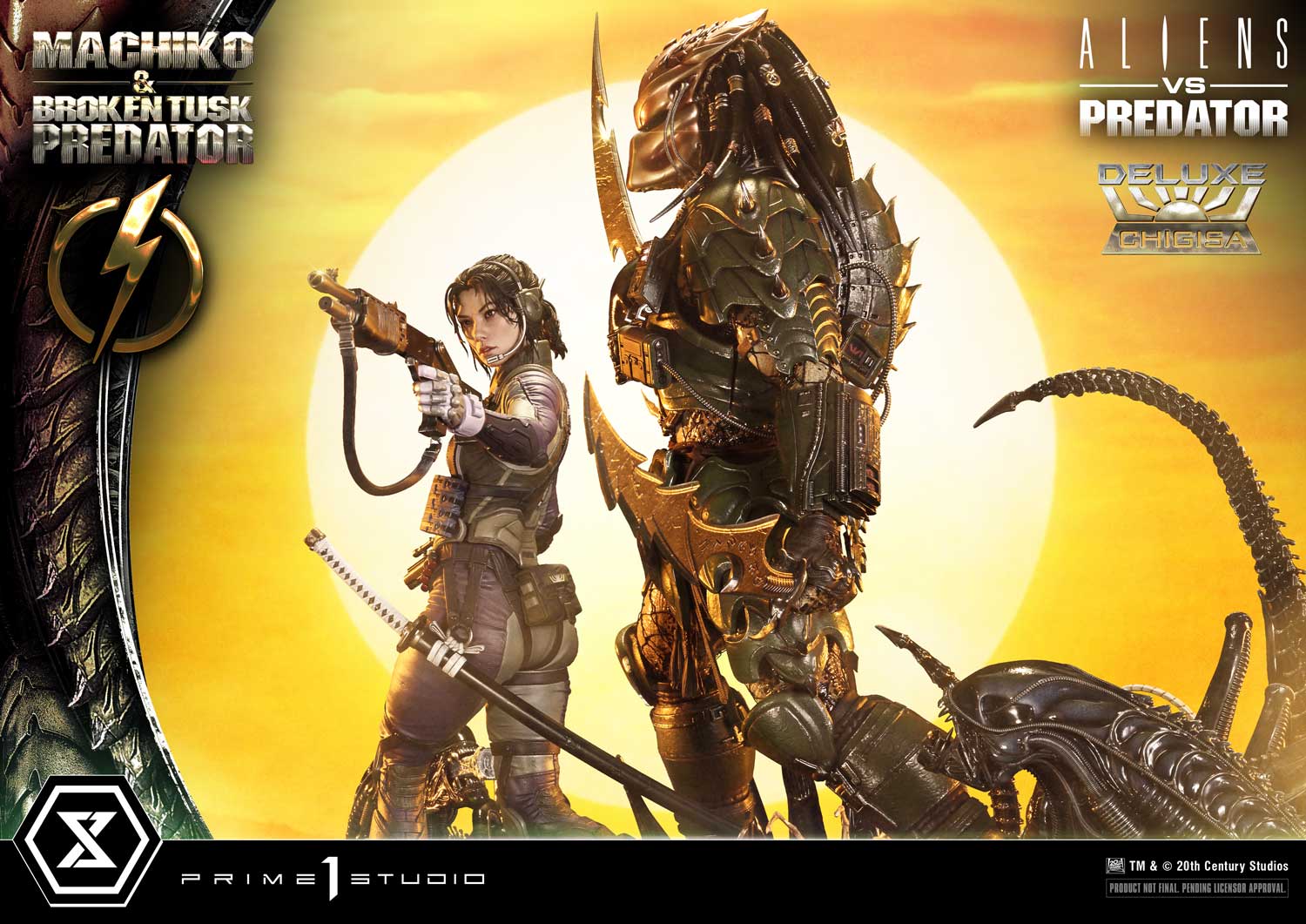 Ultimate Premium Masterline Aliens vs Predator (Comic) Machiko & Broken Tusk Predator Deluxe Version - Prime1Studio - Image 12