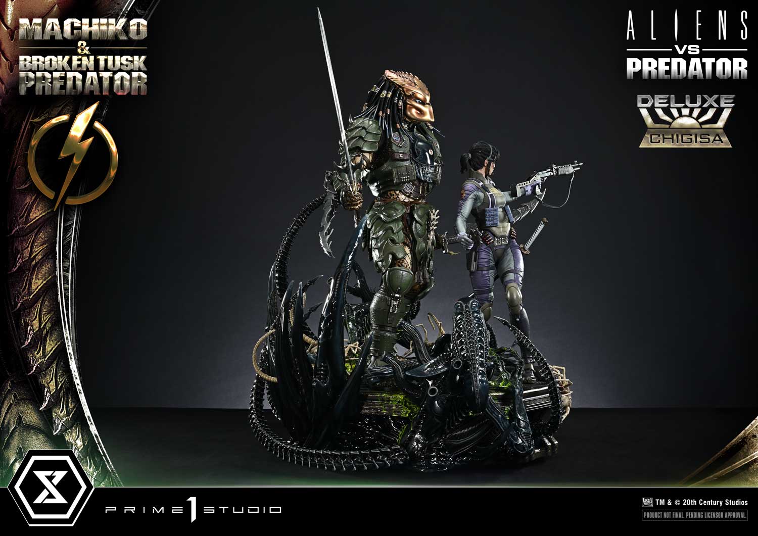Ultimate Premium Masterline Aliens vs Predator (Comic) Machiko & Broken Tusk Predator Deluxe Version - Prime1Studio - Image 7