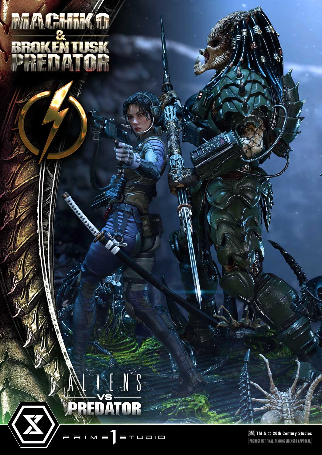 Ultimate Premium Masterline Aliens vs Predator (Comic) Machiko & Broken Tusk Predator Deluxe Version - Prime1Studio - Image 2