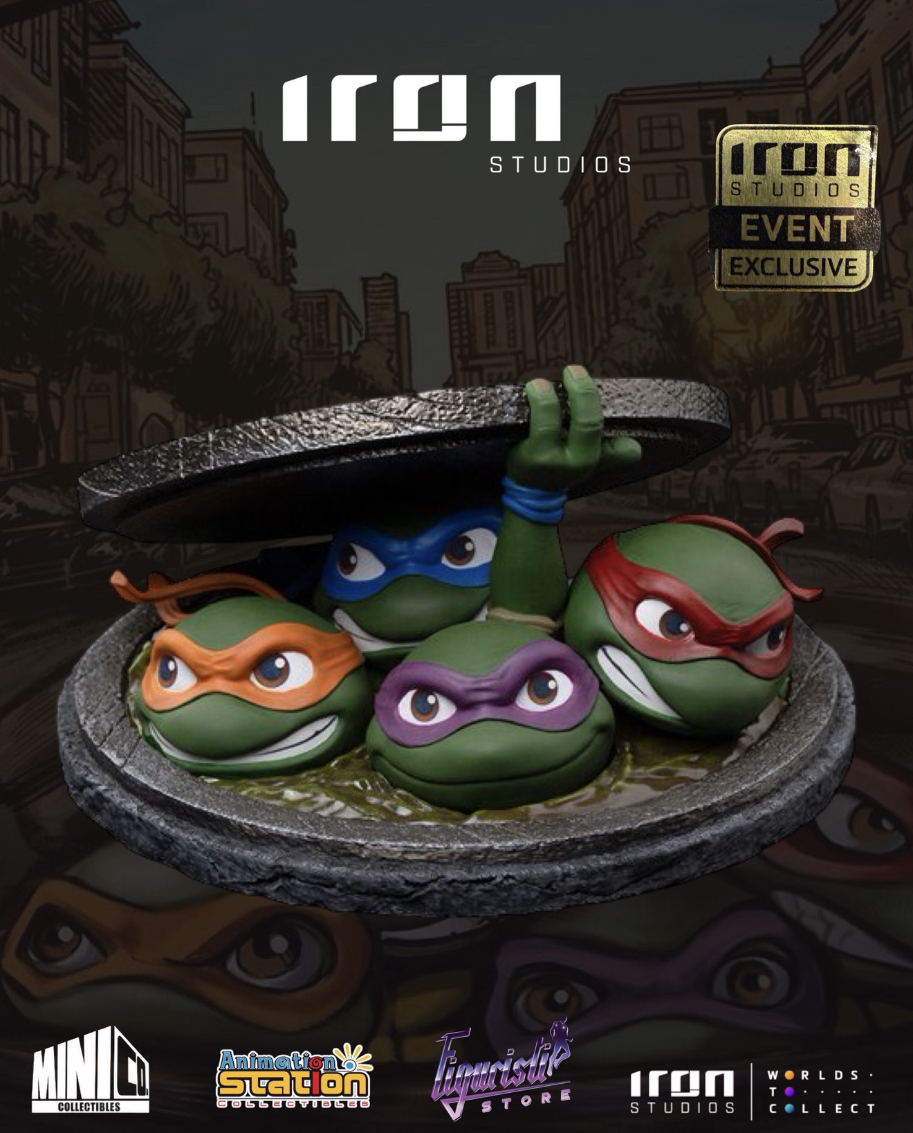 Teenage Mutant Ninja Turtles (1990) Movie Poster Sewer MiniCo Vinyl Figure - SDCC Event Exclusive